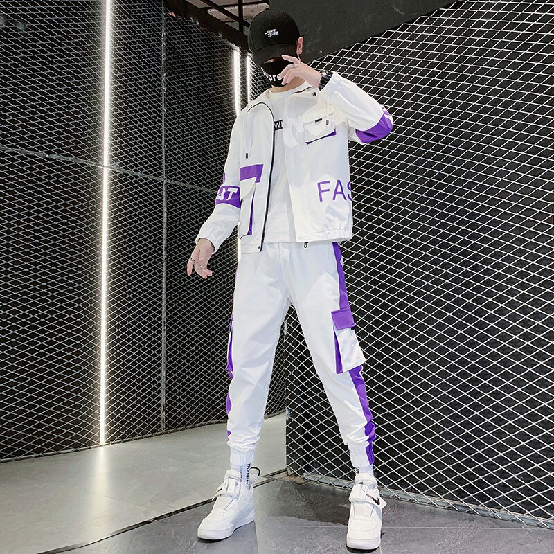 2021秋季新款工装男时尚帅气休闲套装两件套XZ313B-1-T80115-P85,男装休闲套装,星座313B-2