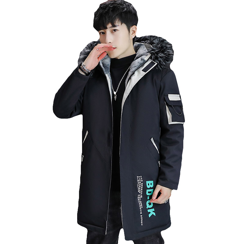 主推棉衣男中长款加绒加厚工装连帽棉服外套MY101-P95毛领加10元,男装棉衣,星座313B-2