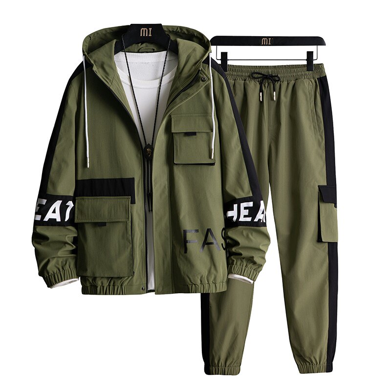 秋冬新款工装男帅气休闲加绒加厚套装两件套XZ313B-1-A80115-P105,男装休闲套装,星座313B-2