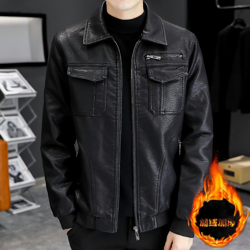 2021冬加绒加厚皮衣青年机车服皮夹克外套XZ313B-1-PY1902-P120,男装皮衣,星座313B-2