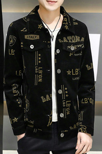 秋季高品质灯芯绒印花男士休闲小西服上衣外套XZ313B-1-XF351-P85图片