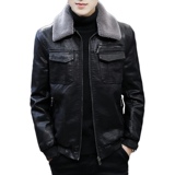 2021冬加绒皮衣青年机车服皮夹克外套男XZ313B-1-PY1902-P120，男装皮衣，星座313B-2