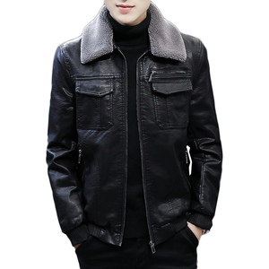 2021冬加绒皮衣青年机车服皮夹克外套男XZ313B-1- PY1902-P120图片
