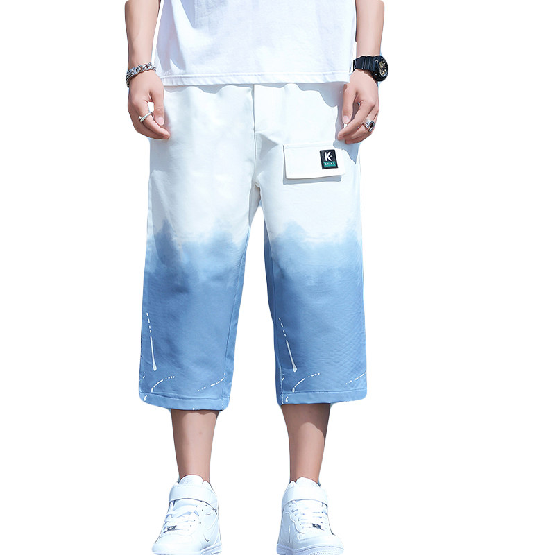 主推短裤男士夏季渐变色潮流时尚工装七分裤XZ313B-1-K2010-P25,男装休闲裤,星座313B-2
