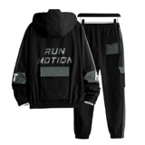 秋冬新款工装男帅气休闲加绒加厚套装两件套XZ313B-1-A80115-P105，男装休闲套装，星座313B-2