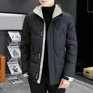 MY8608-P105冬季爆款男修身短款纯色棉衣青年纯色休闲棉服外套图片