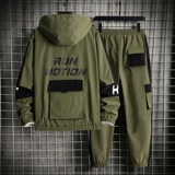 秋冬新款工装男潮流休闲加绒加厚套装XZ313B-1-A80115-P105，男装休闲套装，星座313B-2