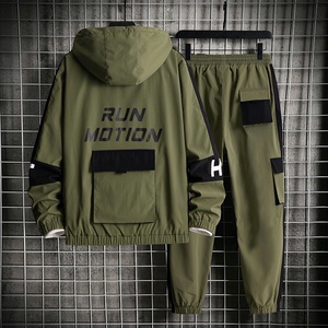 秋冬新款工装男潮流休闲加绒加厚套装XZ313B-1-A80115-P105图片