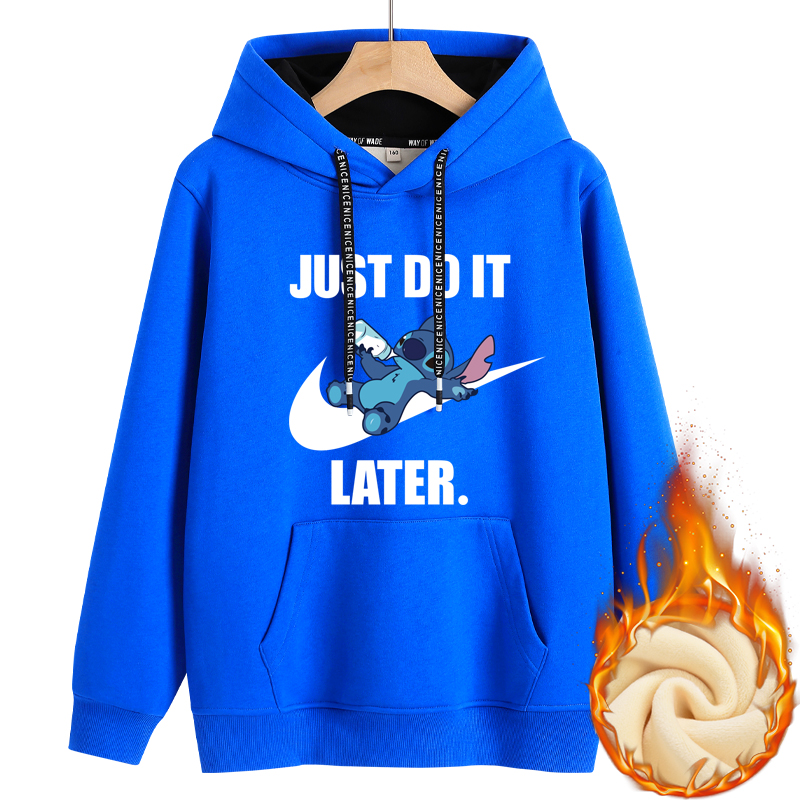 NK潮牌儿童卫衣秋冬新款男童连帽上衣加绒外套中大女童韩版秋装潮