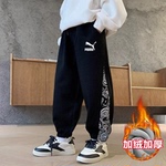 奥莱秋冬新款儿童加绒卫裤童装加厚休闲裤儿童保暖长裤中大童纯棉