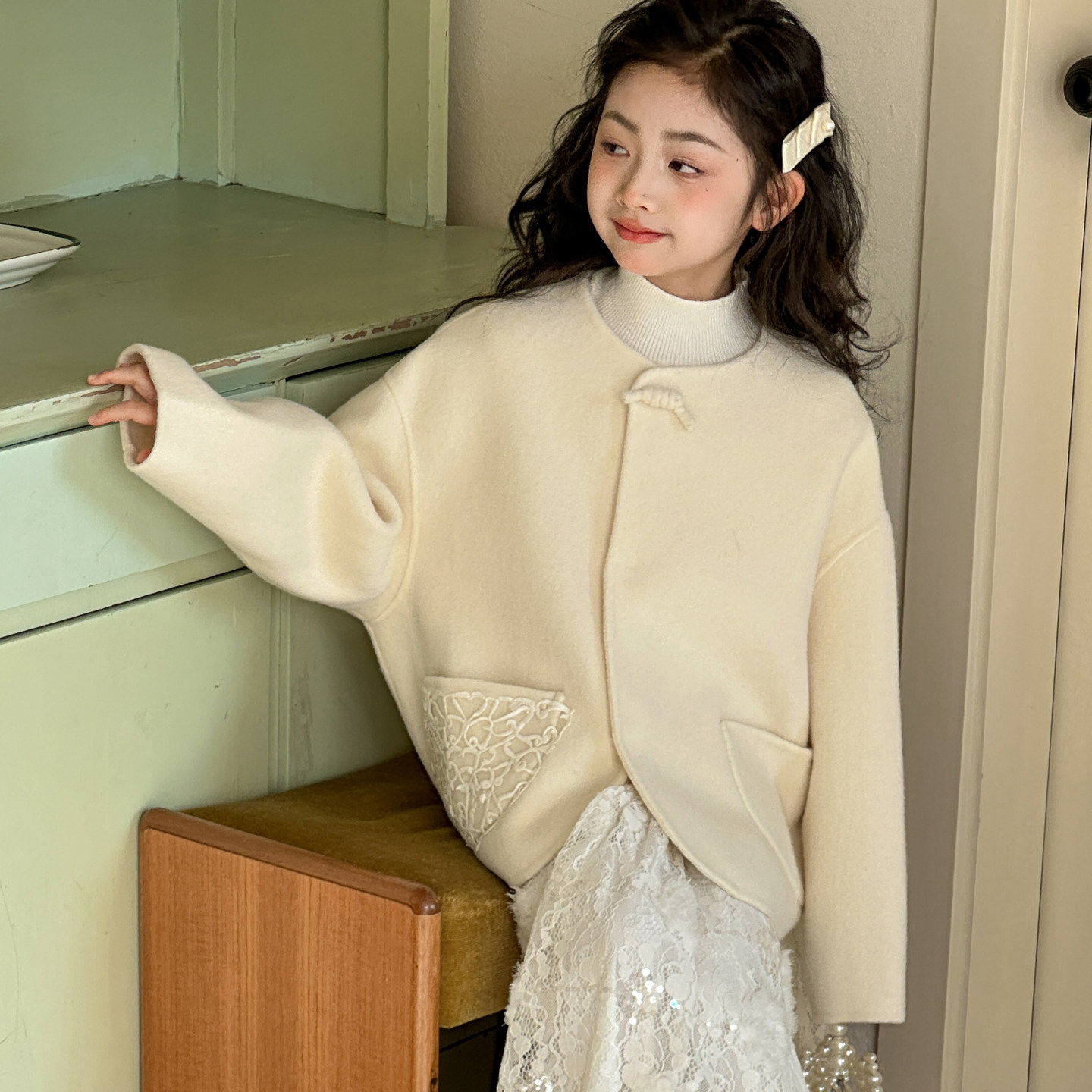 女童双面呢外套拜年服2026新款女大童初中生甜美女孩中式新年上衣,童装/婴儿装/亲子装,普通外套,淘宝优惠券,粉丝福利购,淘宝优惠卷