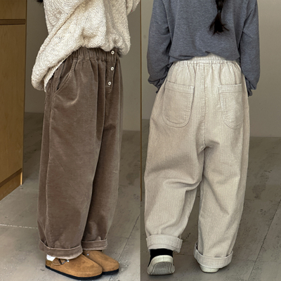 女童灯芯绒裤子秋冬新款直筒裤