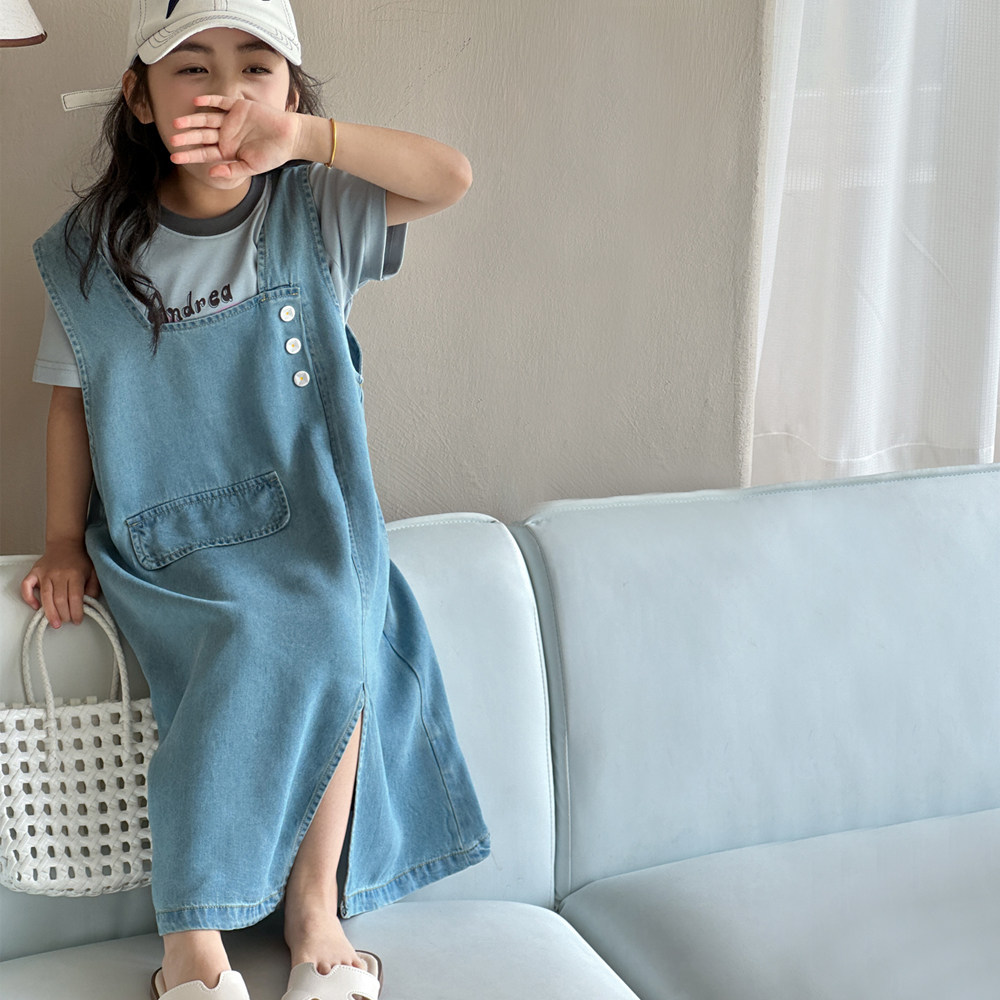 女童连衣裙夏季2026新款儿童牛仔背心裙子薄款夏装宽松休闲公主裙