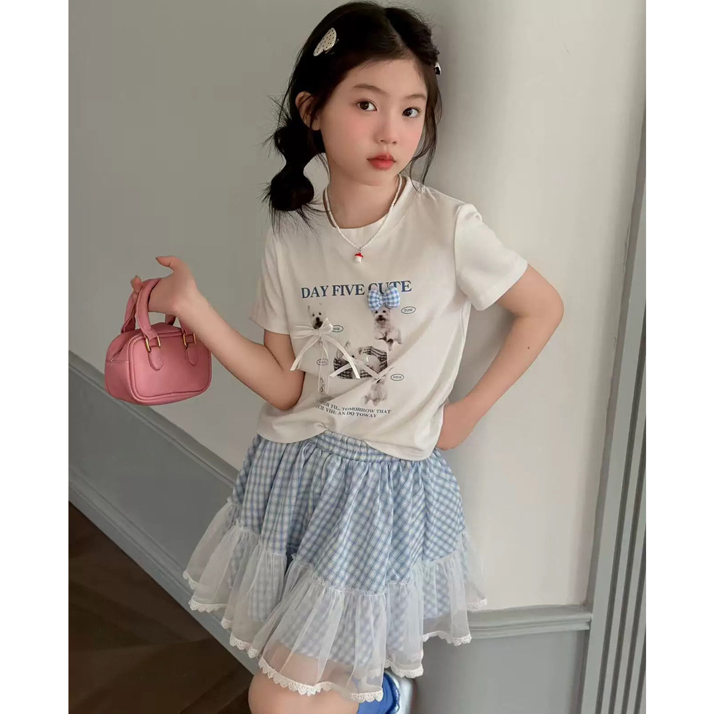 女童短袖T恤夏装2026新款女大童超好看卡通上衣12岁女孩韩国童装