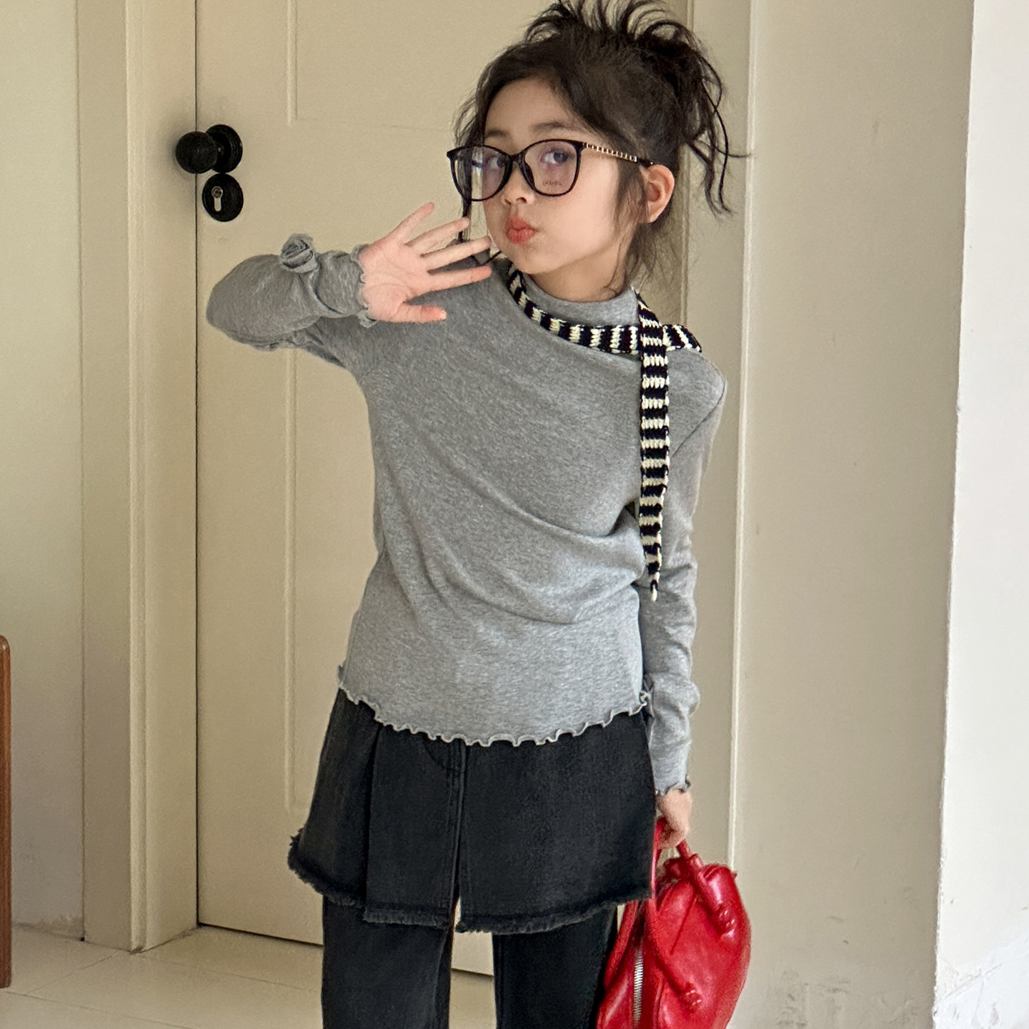 女童长袖T恤2026春秋新款儿童秋季半高领打底衫女大童超好看上衣,童装/婴儿装/亲子装,T恤,淘宝优惠券,粉丝福利购,淘宝优惠卷