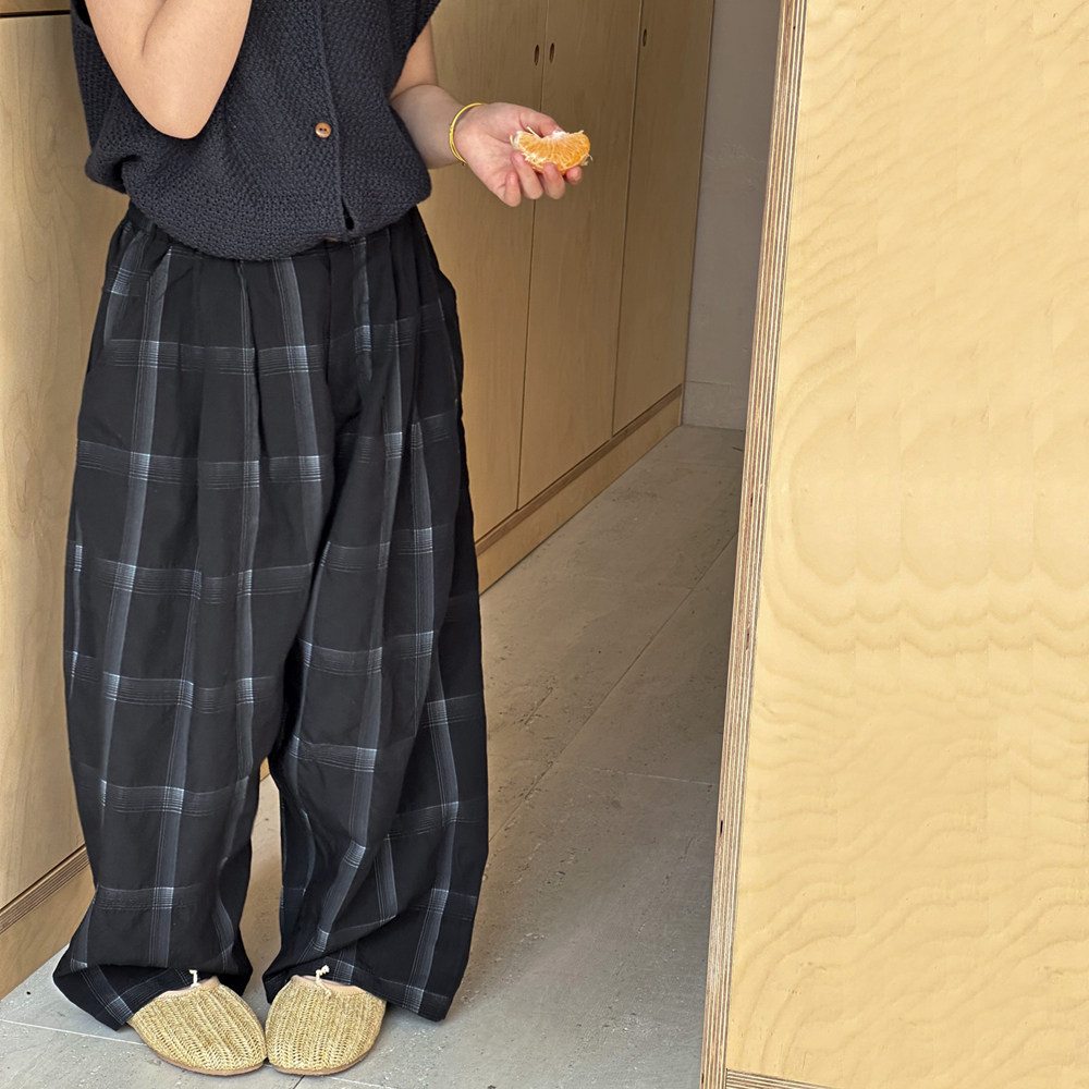 女童防蚊裤薄款2026新款女大童夏装长裤格子休闲韩版儿童直筒裤子