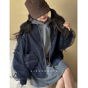 女童棒球服外套秋装韩国童装初中生秋季巨好看上衣儿童百搭夹克衫