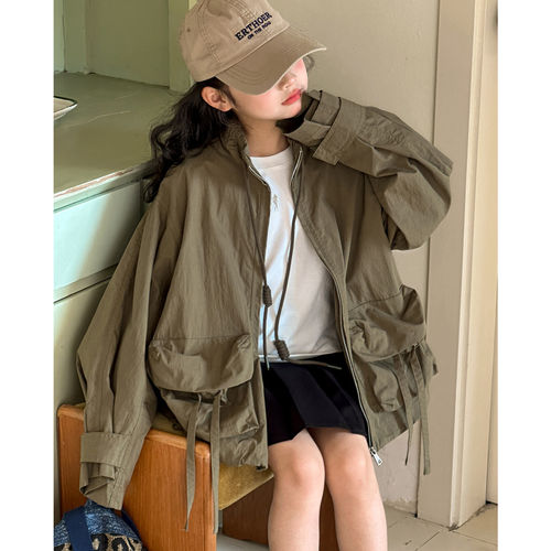 女童风衣外套春秋款2026新款女大童春装上衣初中生女孩超好看衣服