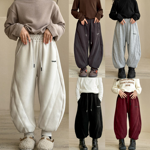 童装女童加绒香蕉裤秋冬款