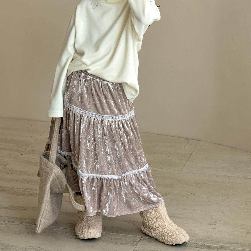 女童半身裙秋冬儿童丝绒长裙洋气女孩休闲加绒中大童荷叶边伞裙子,童装/婴儿装/亲子装,半身裙,淘宝优惠券,粉丝福利购,淘宝优惠卷