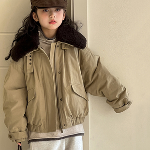 女童加厚棉服2026冬装新款初中生儿童冬季保暖外套女大童洋气棉衣