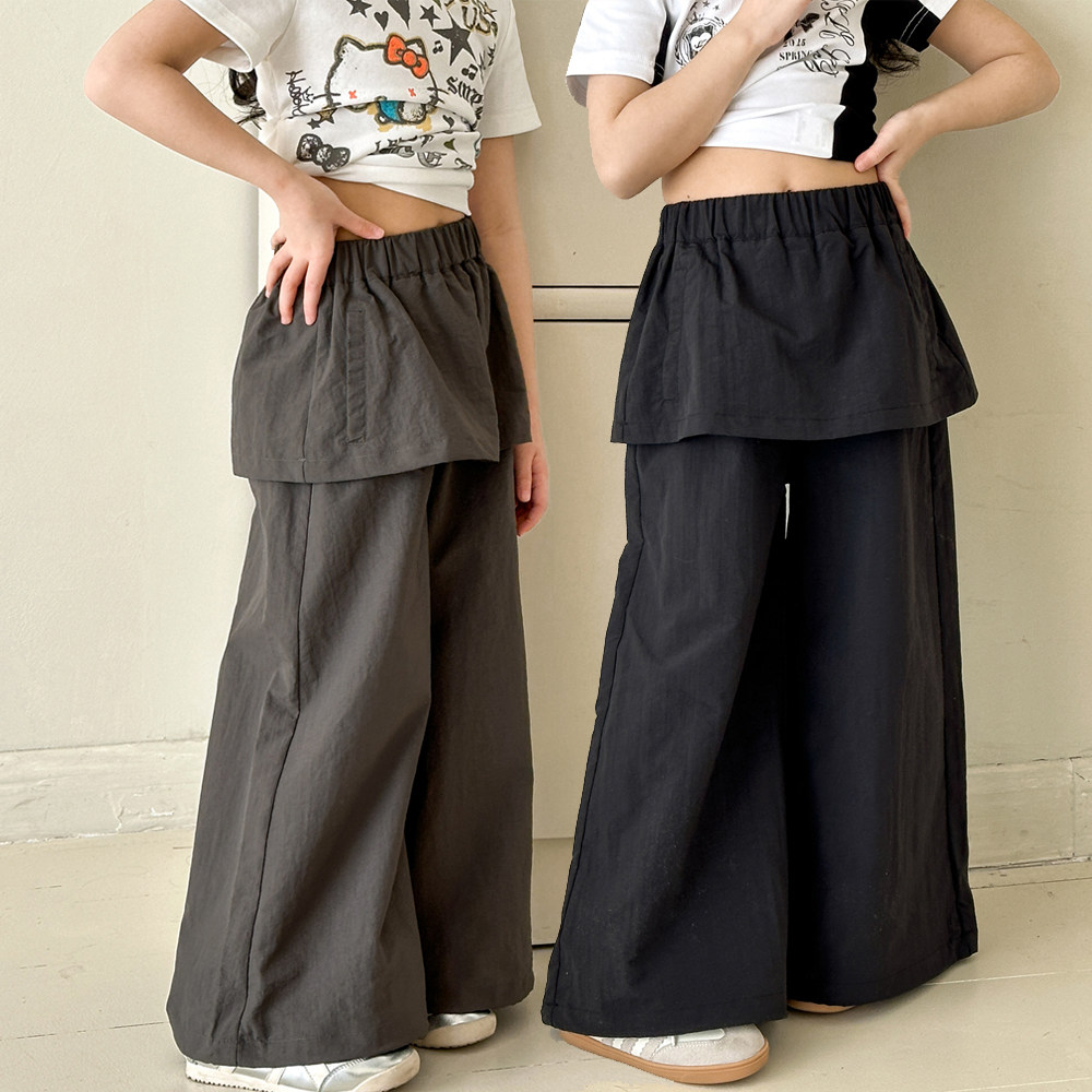 女童裤子春秋款2026新款韩版儿童夏装休闲裤女大童装裙帘阔腿长裤