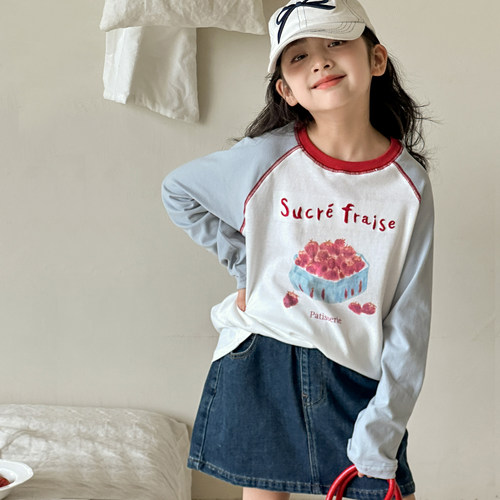 女童长袖t恤春秋款2025新款上衣