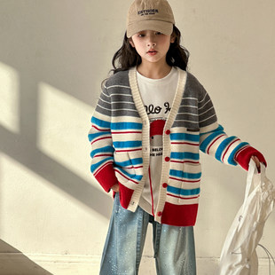 女童毛衣2026春装新款儿童新年衣服高级感穿搭女大童针织开衫外套