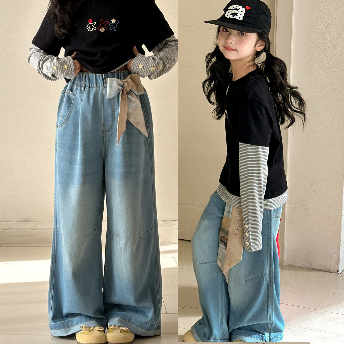 女童裤子2026早春新款儿童宽松直筒裤女大童春秋超好看阔腿牛仔裤,童装/婴儿装/亲子装,裤子,淘宝优惠券,粉丝福利购,淘宝优惠卷