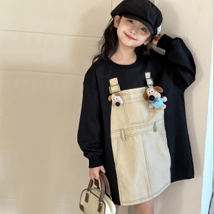 女童连衣裙春装初中生女孩休闲卫衣裙2026新款女大童春季长袖裙子