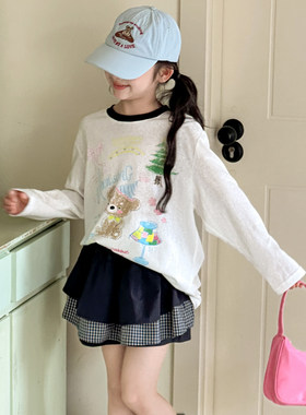 女童防晒T恤夏装2026新款韩国童装初中生夏季白色遮阳服儿童长袖