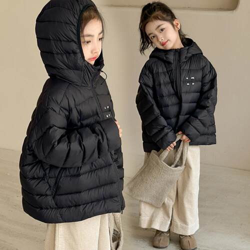 女童羽绒服外套白鸭绒连帽上衣