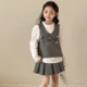 2026春装 新款 高级感儿童学院风半裙女大童长袖 女童套装 衬衫 三件套