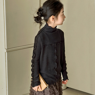 女童打底衫2026新款秋冬儿童德绒高领T恤洋气女大童加厚保暖上衣