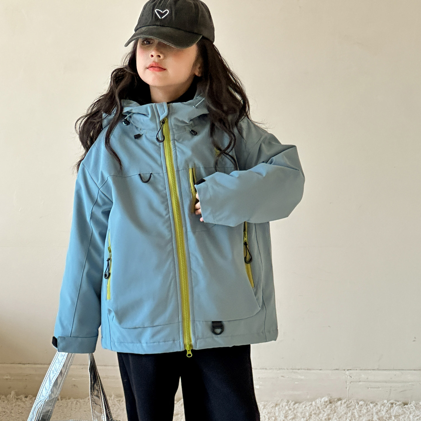 女童冲锋衣2026秋冬新款女大童加厚夹棉上衣摇粒绒内胆三合一外套