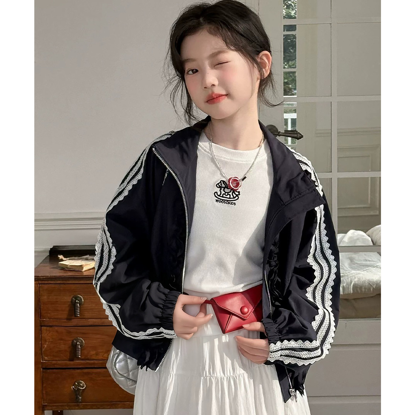 女童防晒衣外套夏装2026新款女大童超好看薄款上衣初中生夏季童装图片
