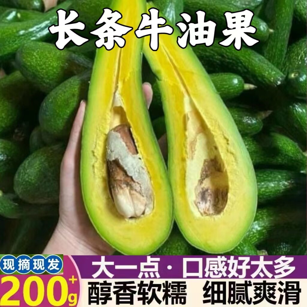 越南进口牛油果304长条大果新鲜当季热带水果果汁沙拉鳄梨2斤包邮