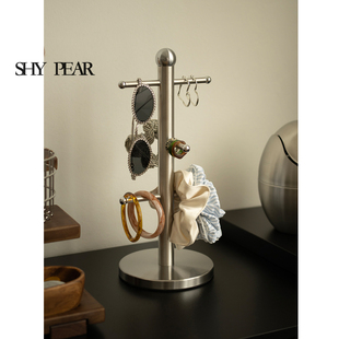 shy pear羞梨 饰品架 不锈钢桌面发圈项链挂架梳妆台小物件收纳架