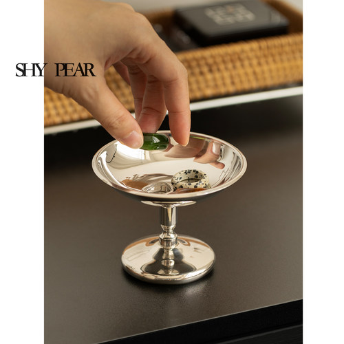 shypear羞梨收纳碟不锈钢高脚盘