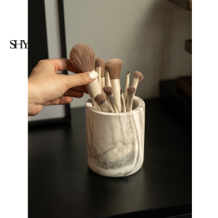 shy pear羞梨 收纳筒 陶瓷桌面化妆刷收纳桶眉笔筒梳妆台化妆笔筒