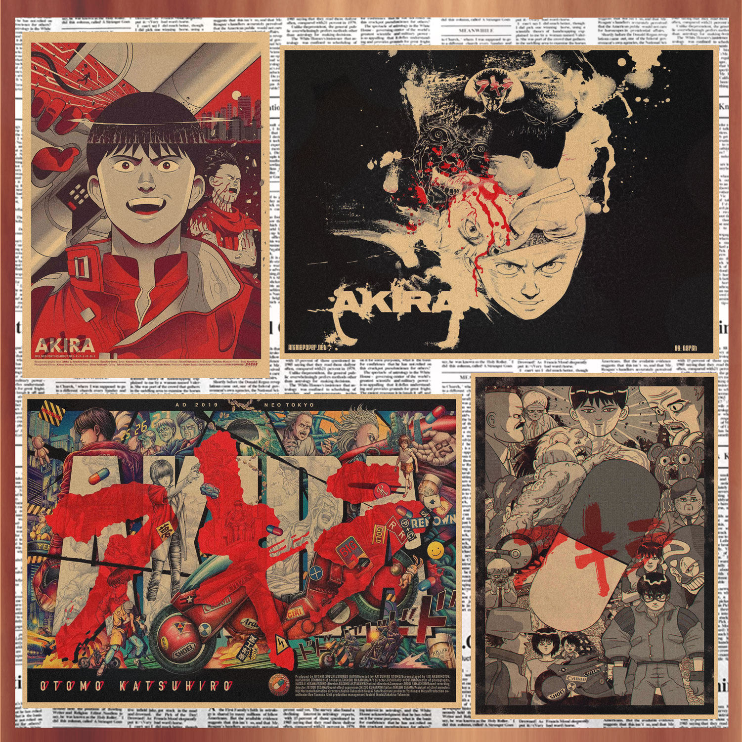 日系动漫 大友克洋 阿基拉 大都会蒸汽男孩复古牛皮纸海报墙画358