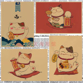 吉祥猫海报 饰墙画671 饭店小吃店奶茶店火锅店居酒屋寿司料理店装