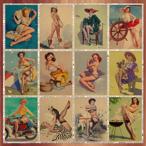 性感复古牛皮纸酒吧咖啡厅招贴画