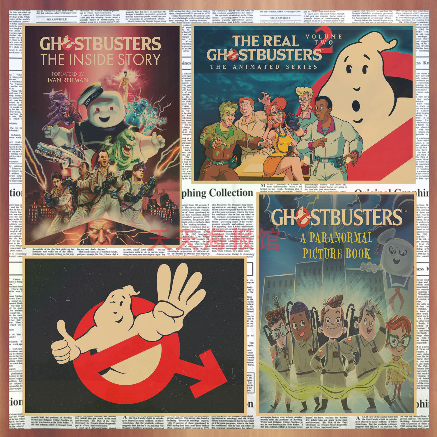 捉鬼敢死队ghostbusters 电影海报卧室酒吧复古牛皮纸装饰墙画616