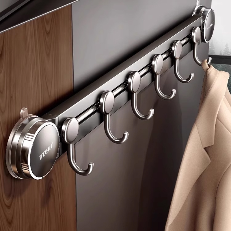 吸盘门后挂钩免打孔强力承重浴室厨房置物架入户门高级排钩衣帽钩