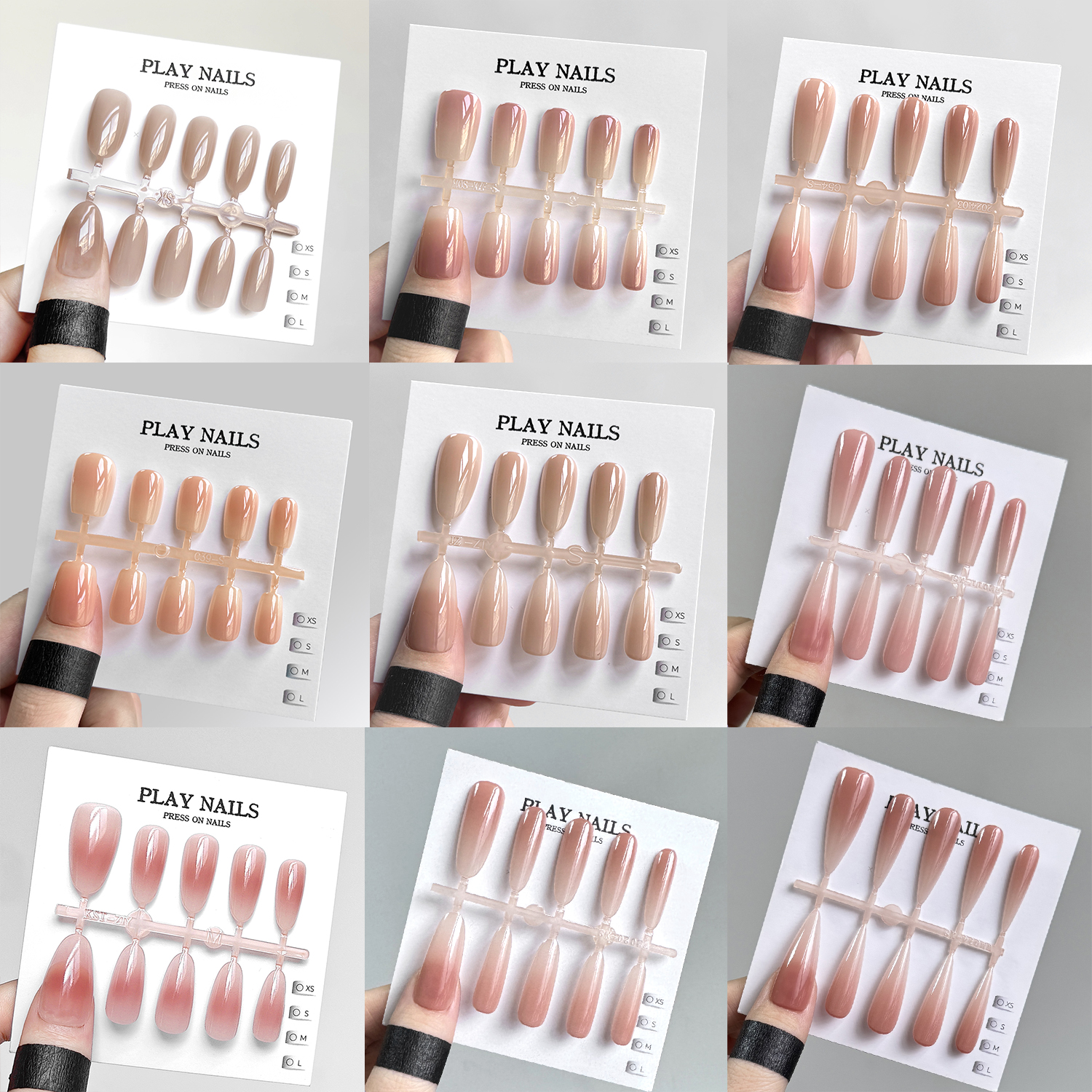 穿戴甲超美显白美甲纯欲光疗甲 喷胶渐变 爆款多甲型 断码超特价