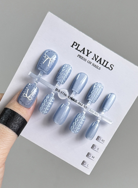 SSS穿戴甲 超美蓝色毛衣春天款 weekendhub 立体浮雕猫眼小短甲