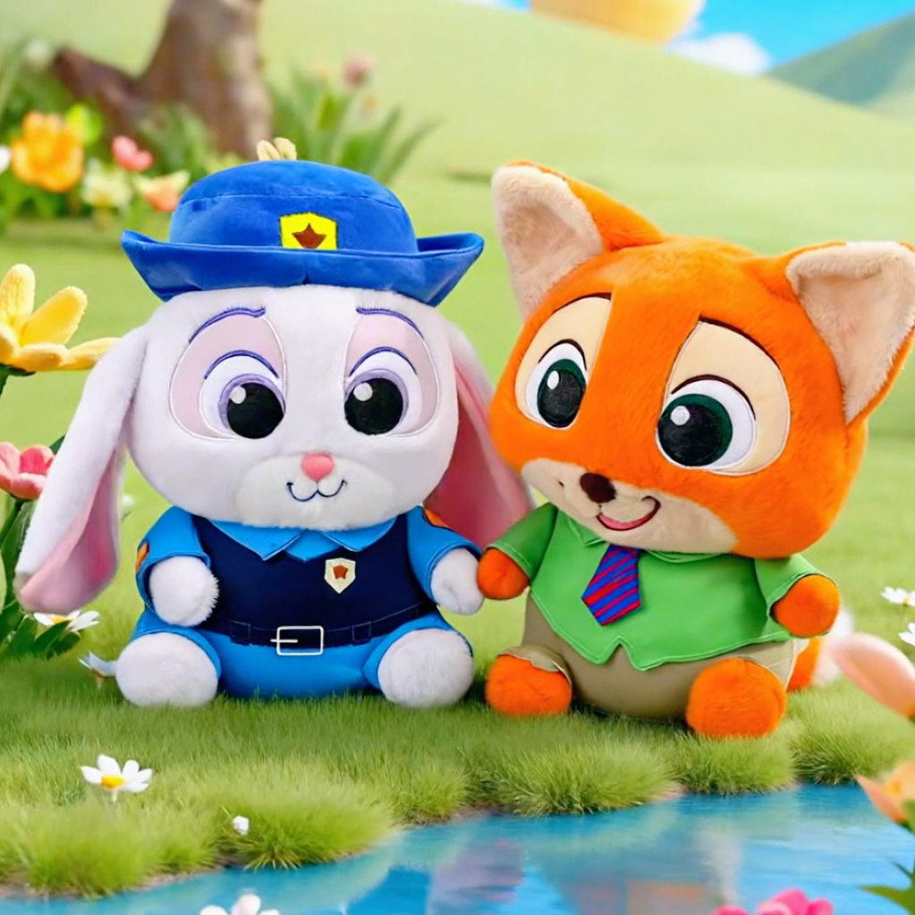 疯狂动物城狐尼克朱迪毛绒公仔