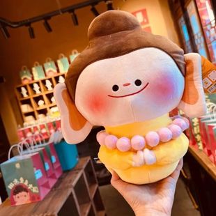 山西大同好礼文创纪念品佛小伴佛珠发财玩具莲花小佛毛绒玩偶礼物