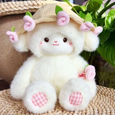 玫瑰花情侣小羊玩偶公仔
